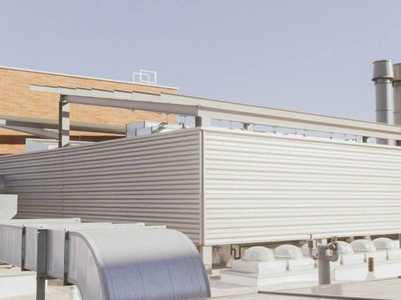 Commercial rooftop mechanical equipment and ductwork